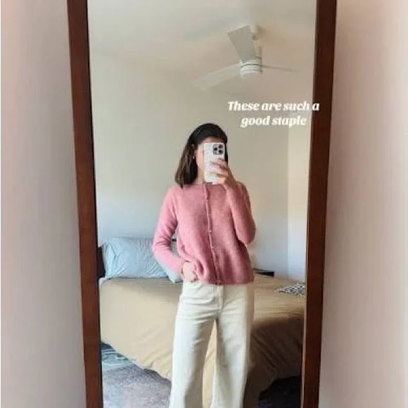 Sezane / gaspard rosewood pink botton  cardigan Women's Sweater small S - Picture 2 of 5